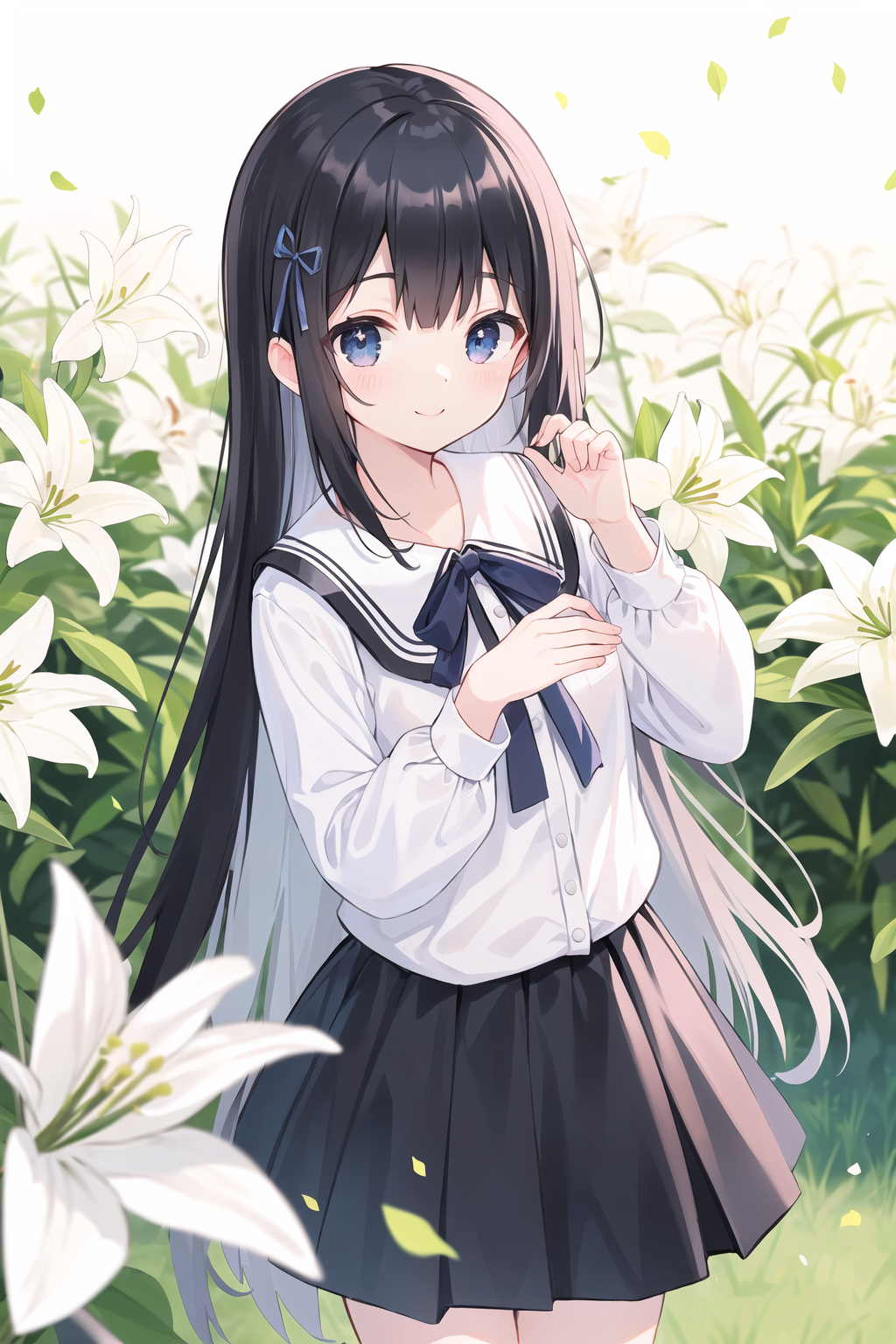 01252-3705570117-(masterpiece, best quality_1.2), absurdres, highres,_beautiful detailed flowers, white lily field, petals, depth of field,_1girl.png